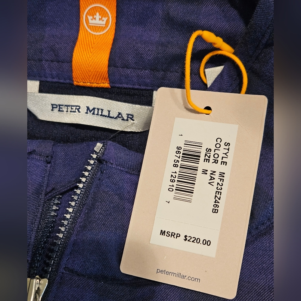 New $220 Peter Millar Full Zip "Performance Flannel" Golf Vest Size Large & Med - Picture 4 of 8